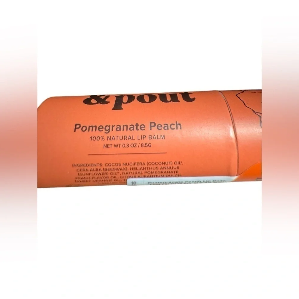 Poppy & Pout Lip Balm Sealed Flavor: Pomegranate Peach